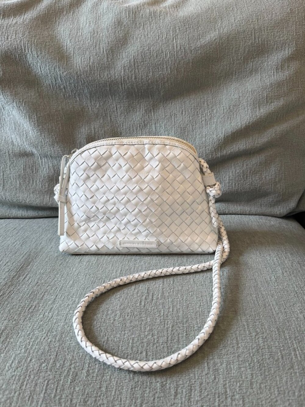 White Loeffler Randall Woven Crossbody Purse